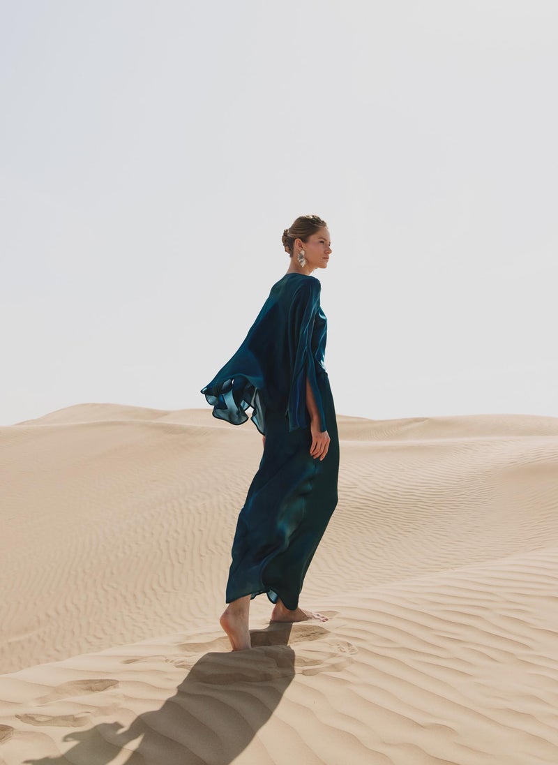 Lichi Maxi skirt in shiny fabric - Image 5